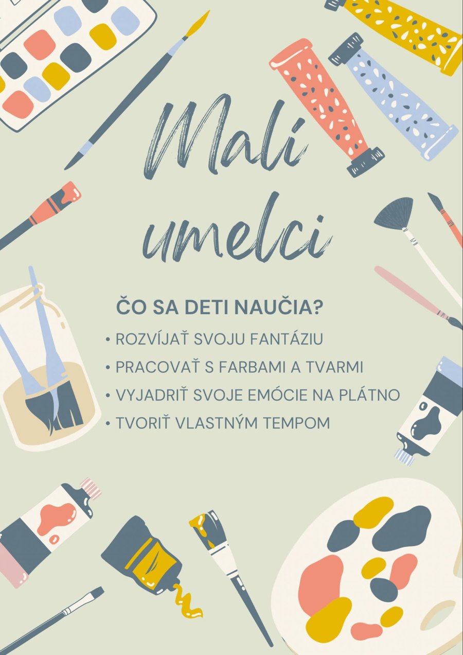 Plagát Malí umelci — čo sa deti naučia